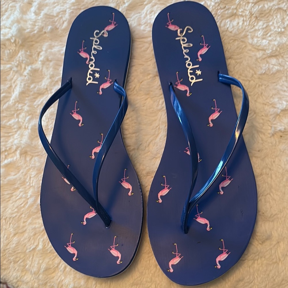 Splendid Blue and Pink Flamingo Sandals (NWOT)